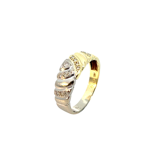 Ring Bicolor 585 / 14 Karat mit Diamanten ca. 0,07ct Gr. 59 Nr. 5406