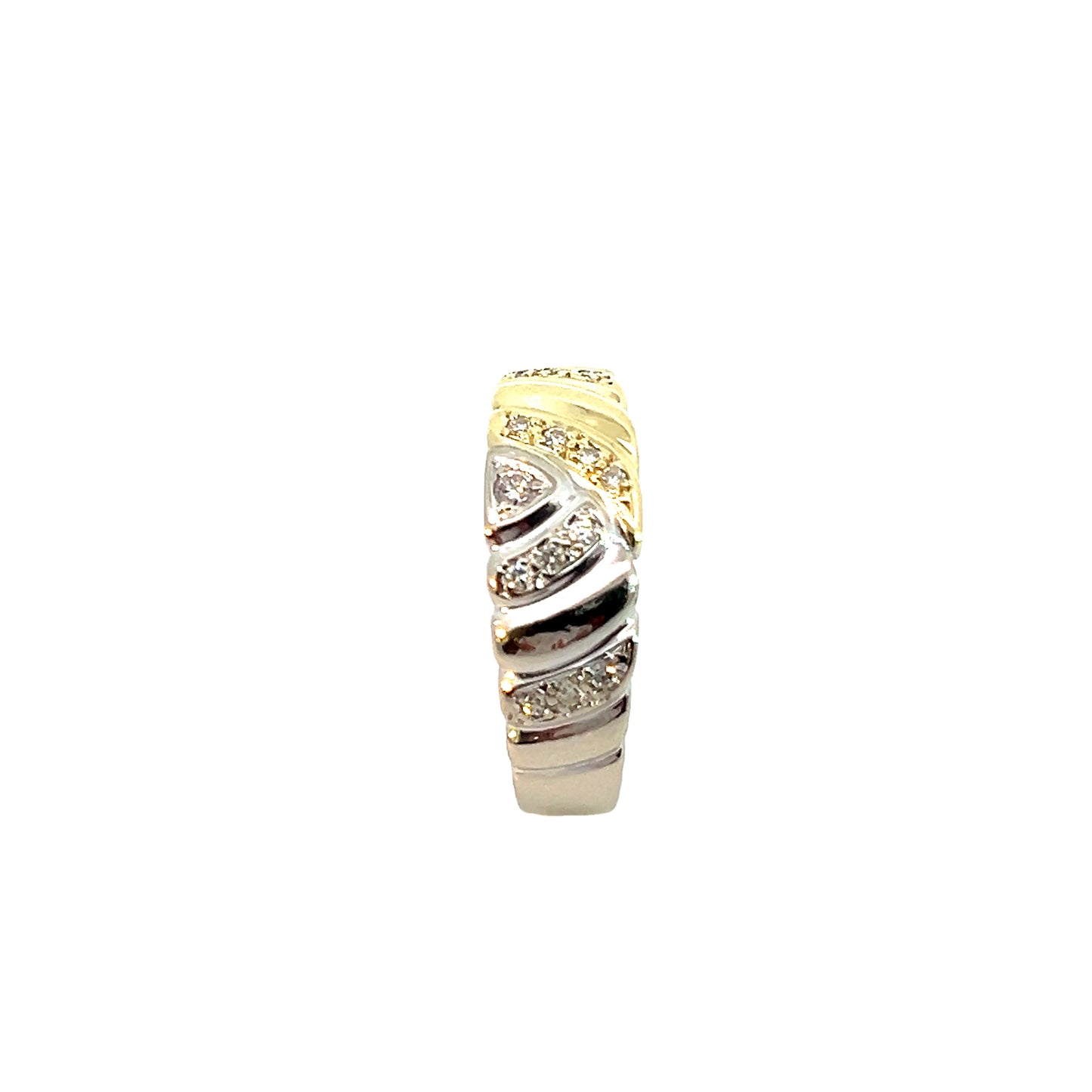 Ring Bicolor 585 / 14 Karat mit Diamanten ca. 0,07ct Gr. 59 Nr. 5406