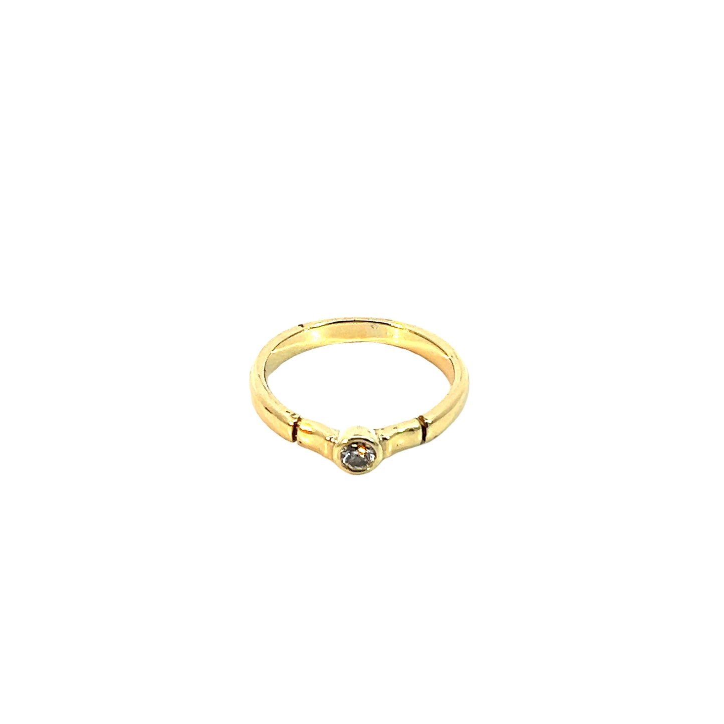 Ring Gelbgold 750 / 18 Karat mit Brillant 0,08ct Gr. 51 Nr. 5936