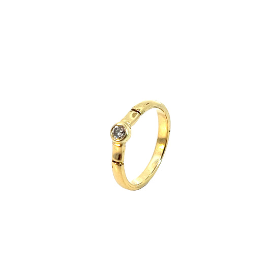 Ring Gelbgold 750 / 18 Karat mit Brillant 0,08ct Gr. 51 Nr. 5936