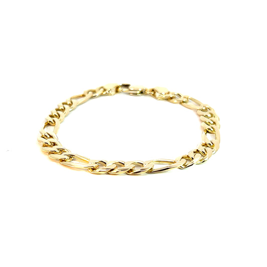 Figaroarmband Gelbgold 585 / 14 Karat Länge 20 cm Nr. 5919