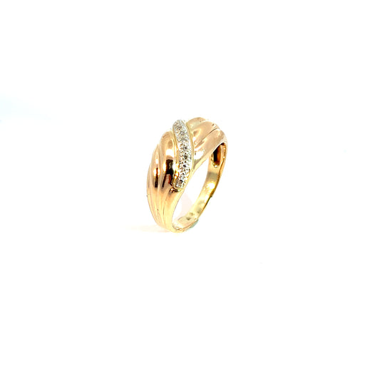 Ring Gelbgold 585 / 14 Karat mit Diamanten Gr. 56 Nr. 5407