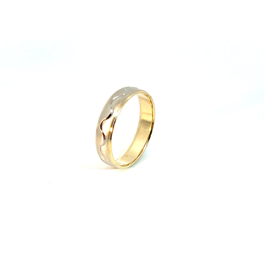 Trauring Bicolor 585 / 14 Karat Gr. 62,5 Nr. 5724