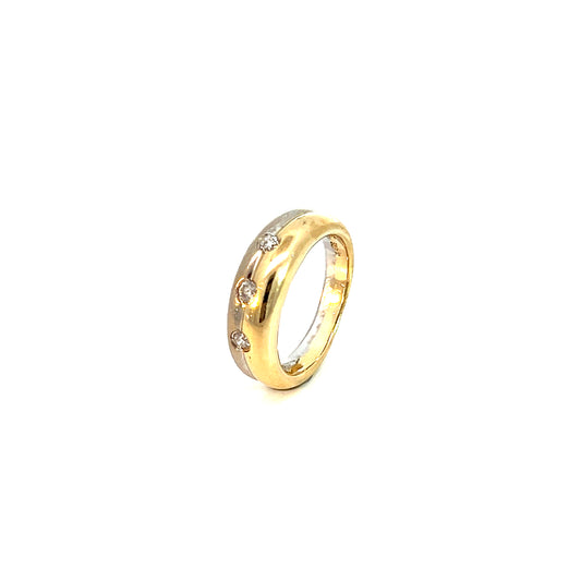 Ring Bicolor 585 / 14 Karat mit Brillanten Gr. 56 Nr. 5963