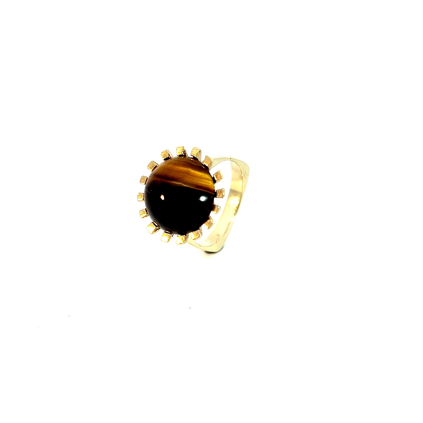 Ring Gelbgold 333 / 8 Karat mit Tigerauge Gr. 52 Nr. 5980