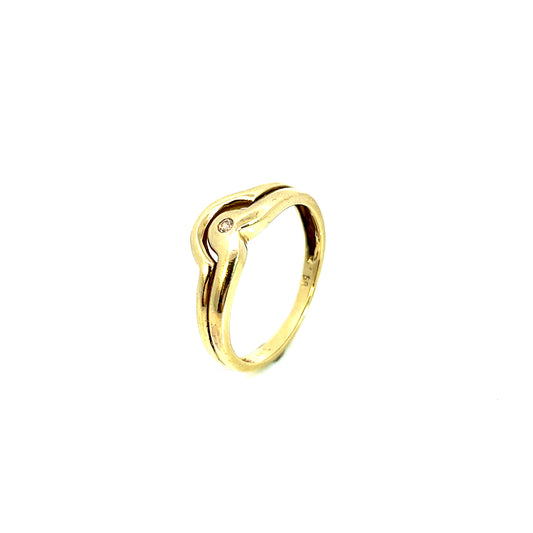 Ring Gelbgold 585 / 14 Karat mit Brill. Gr. 52 nr. 5989