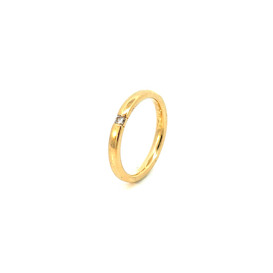 Ring Gelbgold 585 / 14 Karat mit Brill. 0,05ct Gr. 53,5 Nr. 6031