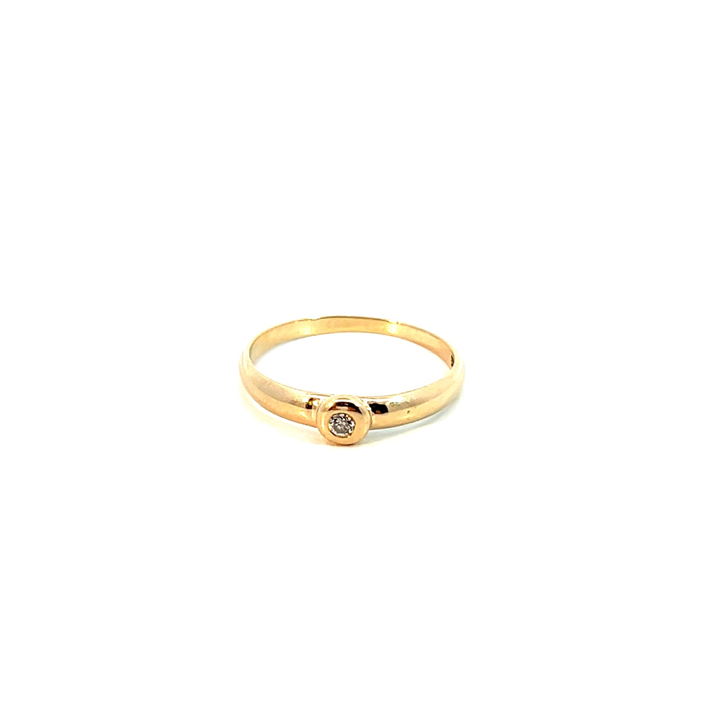 Ring Gelbgold 585 / 14 Karat mit Brill. 0,03ct Gr. 56,5 Nr. 6032