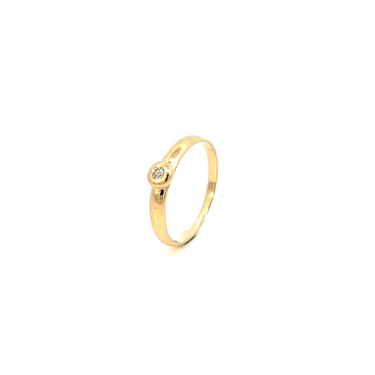 Ring Gelbgold 585 / 14 Karat mit Brill. 0,03ct Gr. 56,5 Nr. 6032