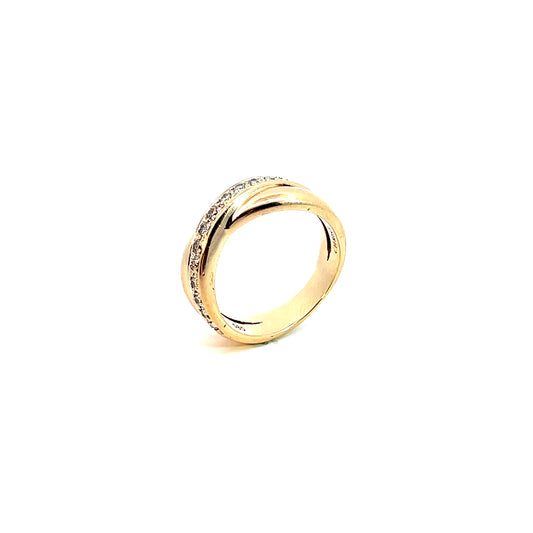 Ring Bicolor 585 / 14 Karat mit Brill. 0,15ct Gr. 55 Nr. 6023