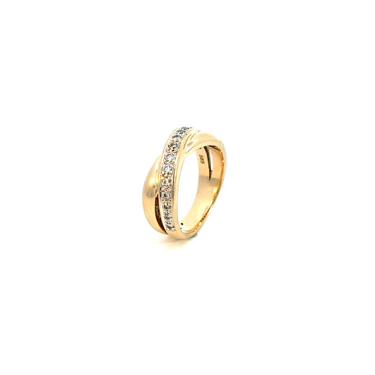 Ring Bicolor 585 / 14 Karat mit Brill. 0,15ct Gr. 55 Nr. 6023