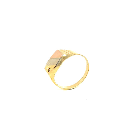 Herrenring Tricolor 750 / 18 Karat Zirkonia Gr. 65 Nr. 6041