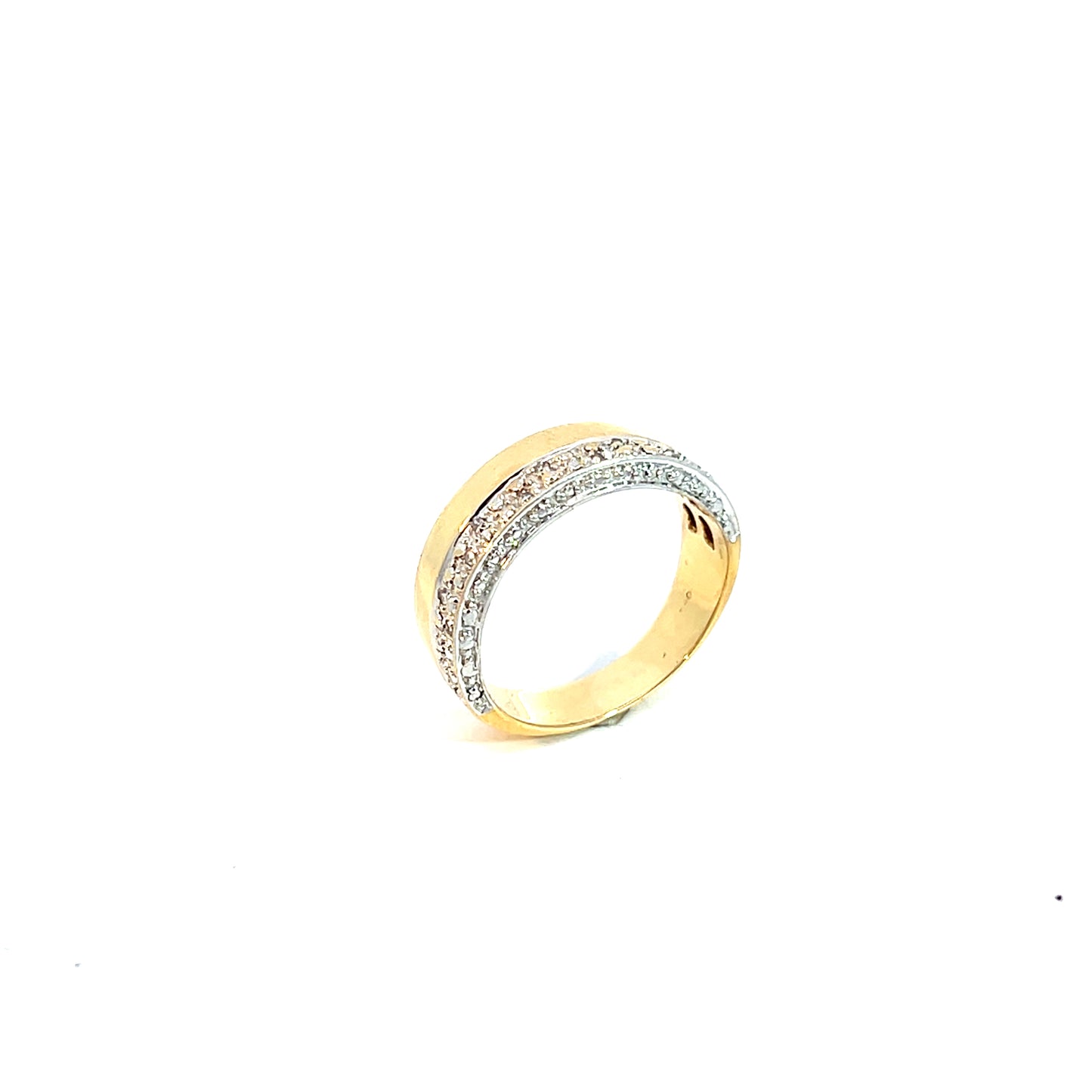 Ring Bicolor 750 / 18 Karat mit Diam. 0,02ct Gr. 54 Nr. 6045