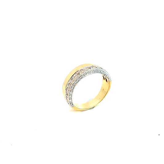 Ring Bicolor 750 / 18 Karat mit Diam. 0,02ct Gr. 54 Nr. 6045