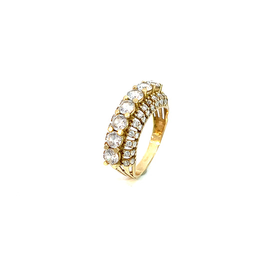 Ring Gelbgold 585 / 14 Karat Zirkonia Gr. 57 Nr. 6061