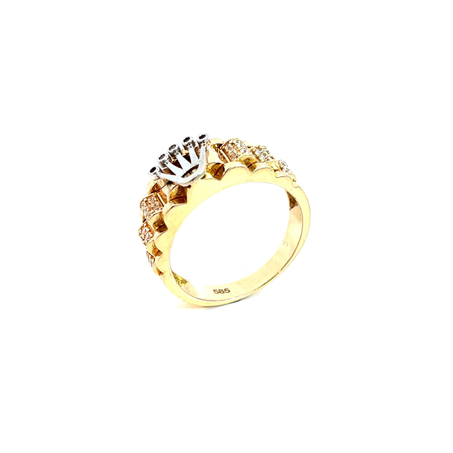 Ring Bicolor 585 / 14 Karat Zirkonia Gr. 62 Nr. 6073