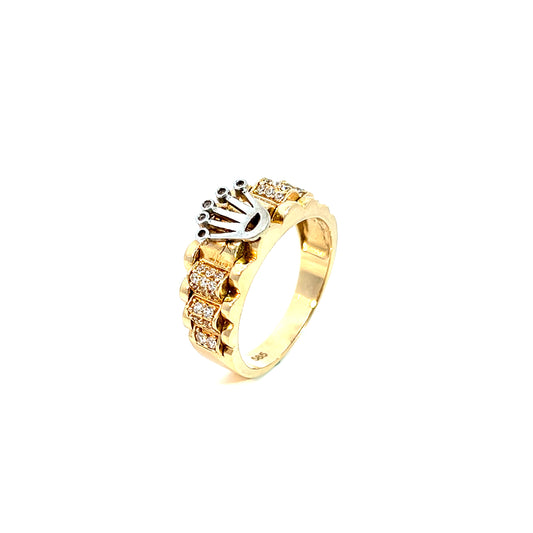 Ring Bicolor 585 / 14 Karat Zirkonia Gr. 62 Nr. 6073