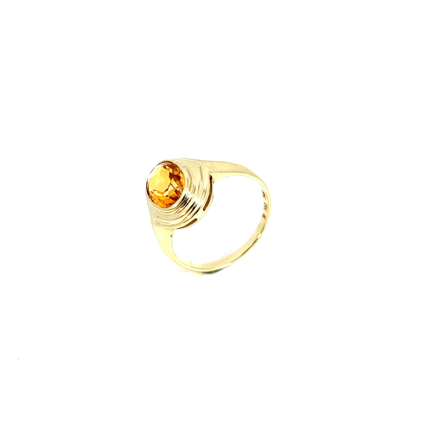 Ring Gelbgold 333 / 8 Karat mit gelbem Farbstein Gr. 56 Nr. 6096