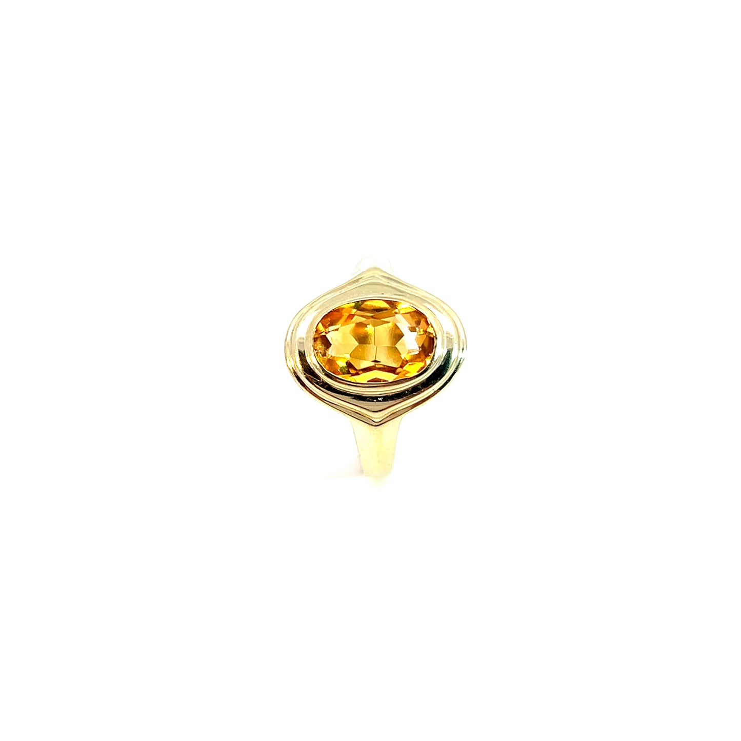 Ring Gelbgold 333 / 8 Karat mit gelbem Farbstein Gr. 56 Nr. 6096