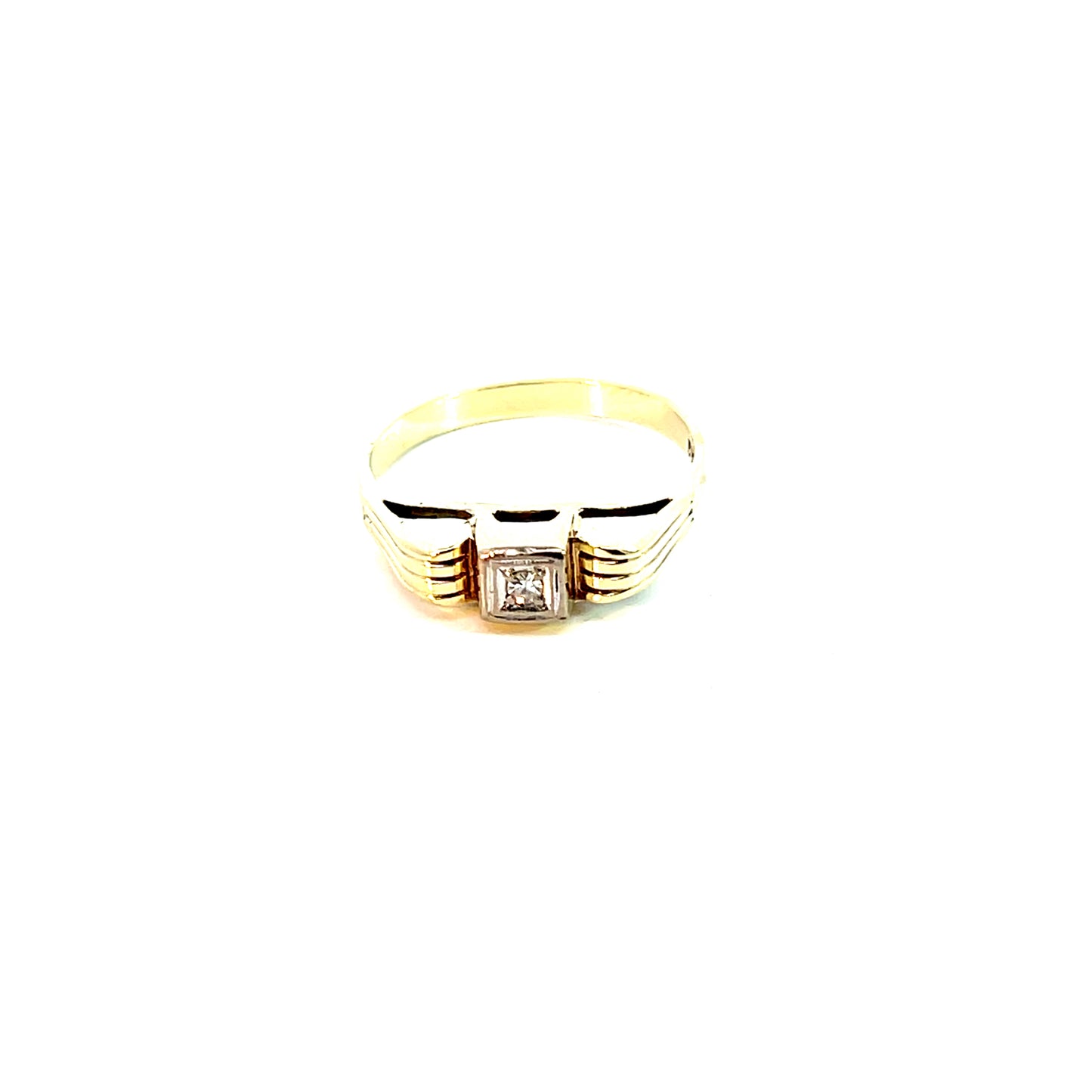 Ring Bicolor 585 / 14 Karat mit Diam. Gr. 59 Npr. 6101