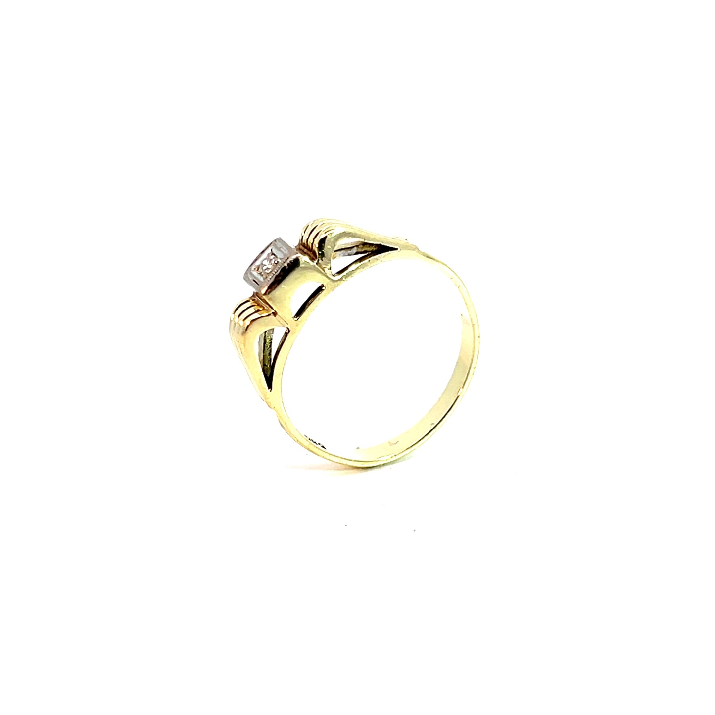 Ring Bicolor 585 / 14 Karat mit Diam. Gr. 59 Npr. 6101