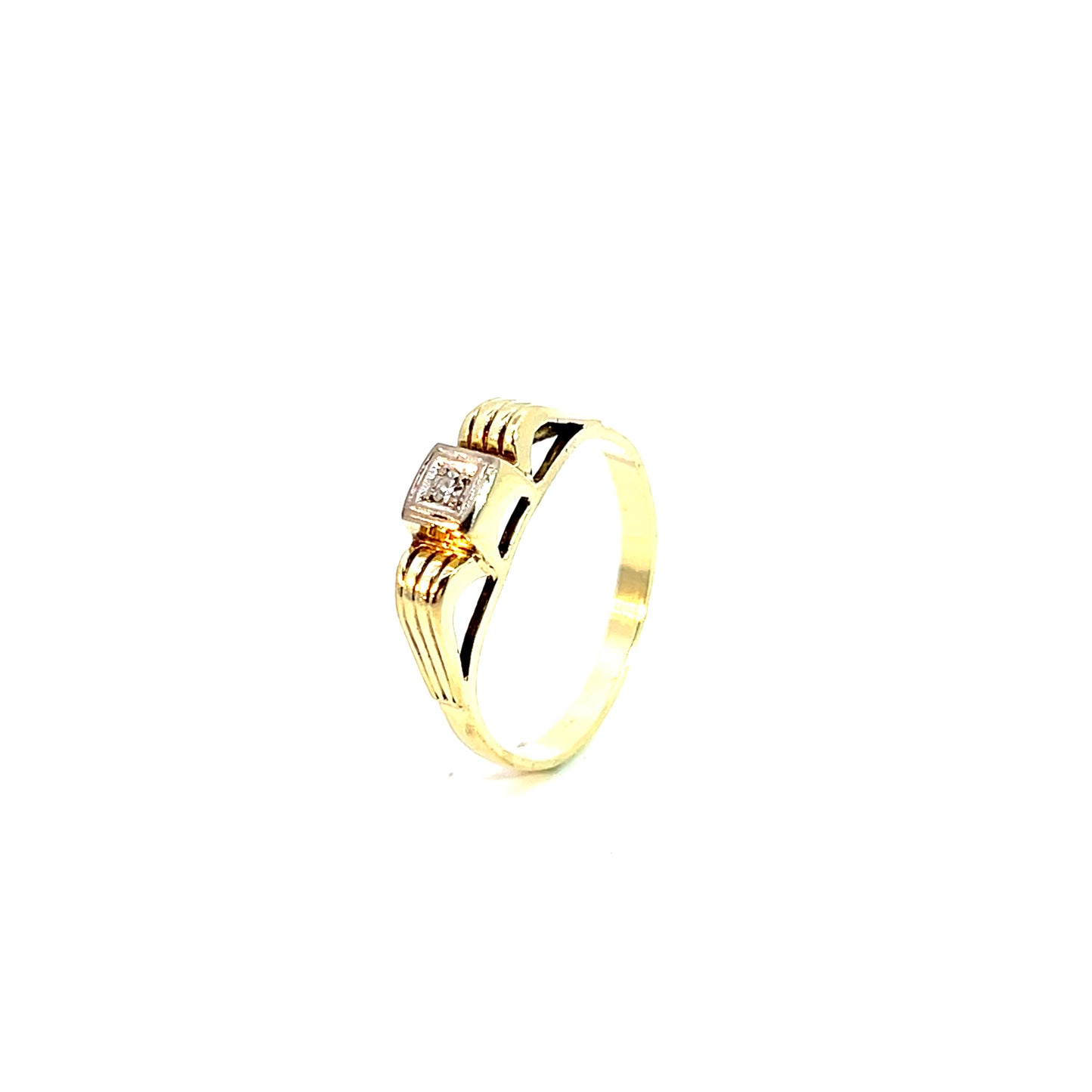 Ring Bicolor 585 / 14 Karat mit Diam. Gr. 59 Npr. 6101