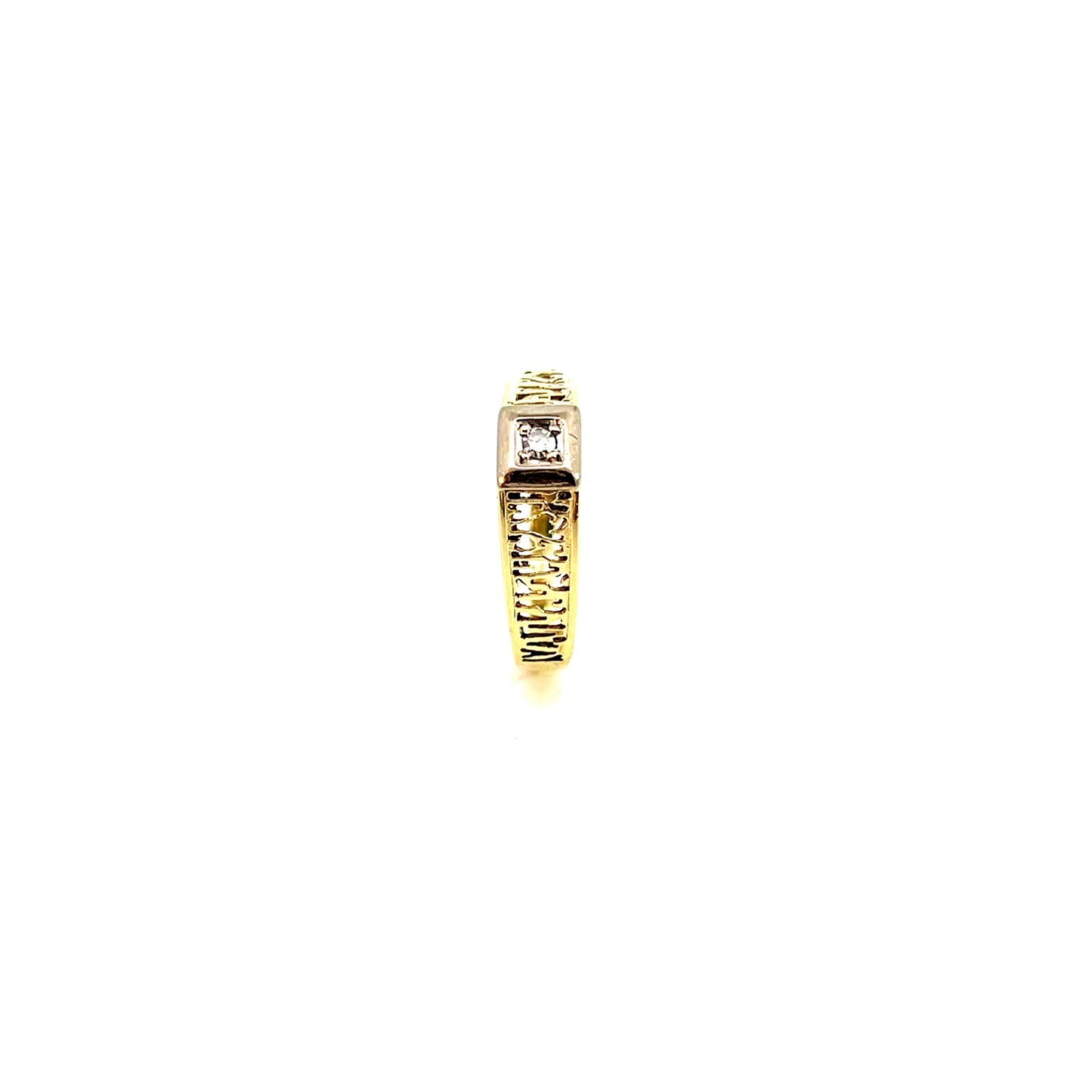 Ring Bicolor 585 / 14 Karat mit Diam. 0,02ct Gr. 58 Nr. 6102