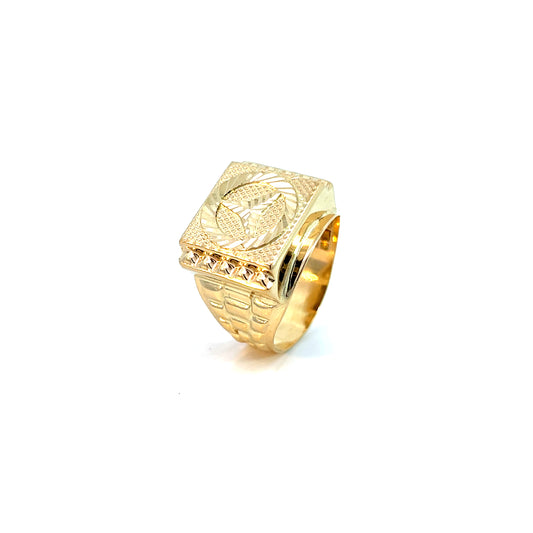 Herrenring Gelbgold 585 / 14 Karat Mercedes Gr.68 Nr. 6104