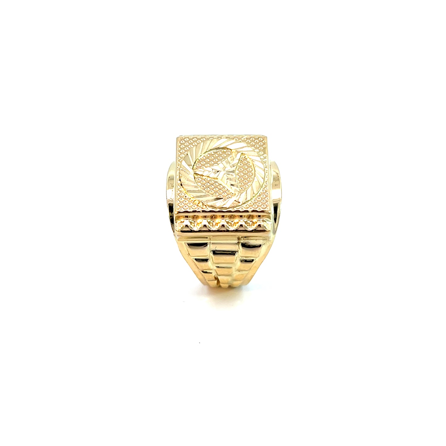 Herrenring Gelbgold 585 / 14 Karat Mercedes Gr.68 Nr. 6104