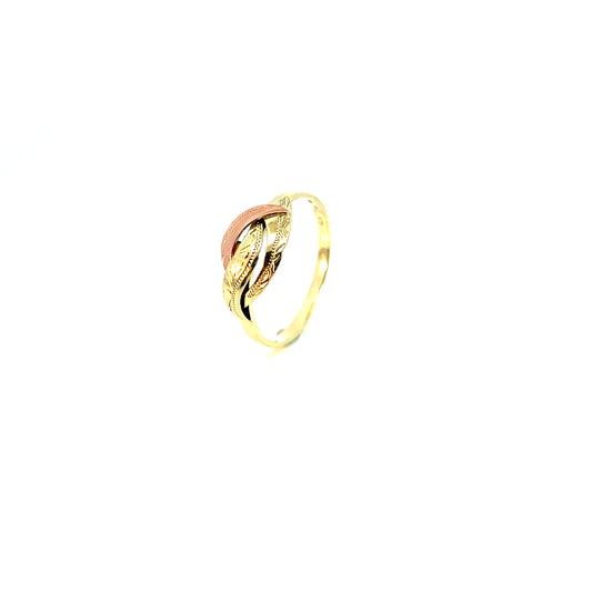 Ring Bicolor 585 / 14 Karat Gr. 61 Nr. 6117