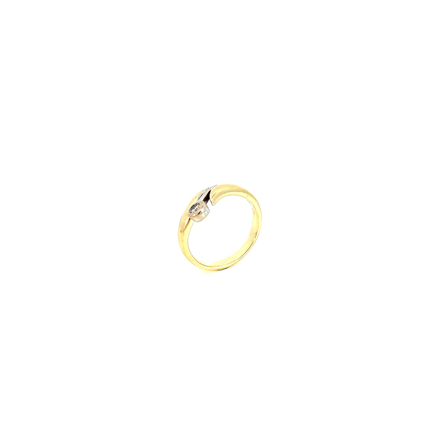 Ring Bicolor 585 / 14 Karat mit Brillant 0,07ct Gr. 49 Nr. 6085