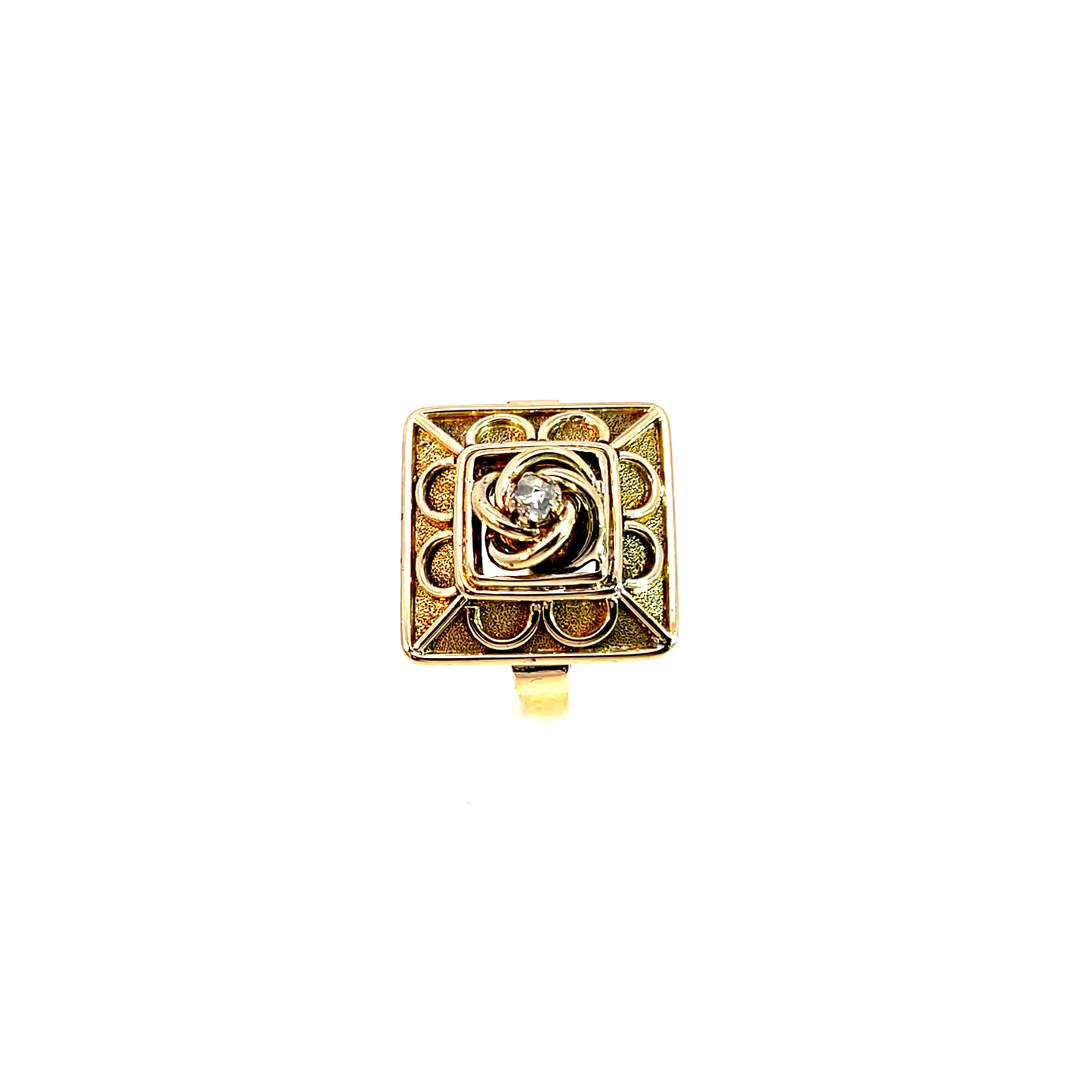 Ring Gelbgold 585 / 14 Karat mit Diamantrose Gr. 53 Nr.6053