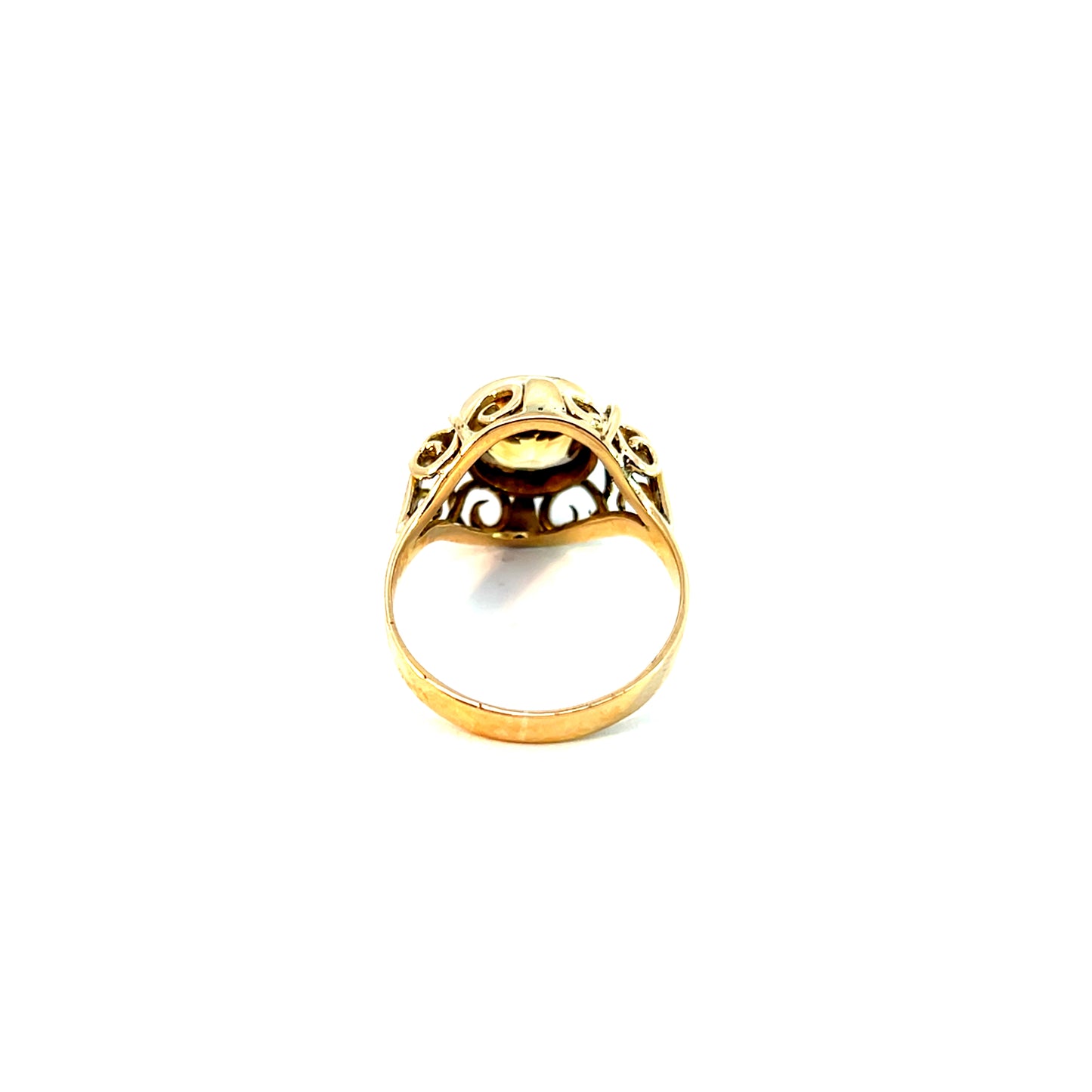 Ring Gelbgold 585 / 14 Karat gelber Farbstein Gr. 58 Nr. 6054