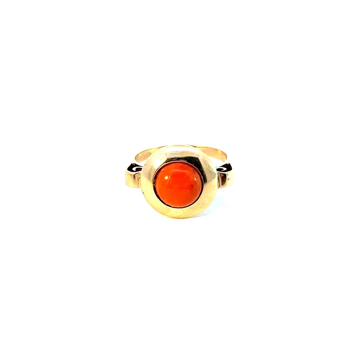 Ring Gelbgold 585 / 14 Karat roter Farbstein Gr. 52 Nr. 6056