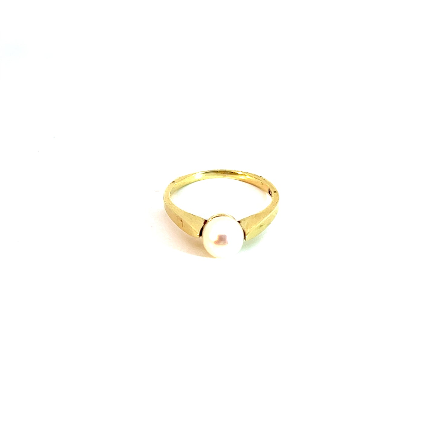 Ring Gelbgold 585 / 14 Karat mit Perle Gr. 52 Nr. 6057