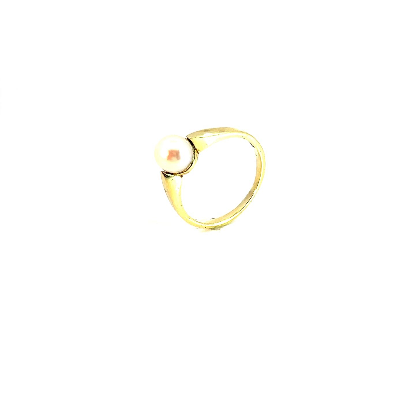 Ring Gelbgold 585 / 14 Karat mit Perle Gr. 52 Nr. 6057