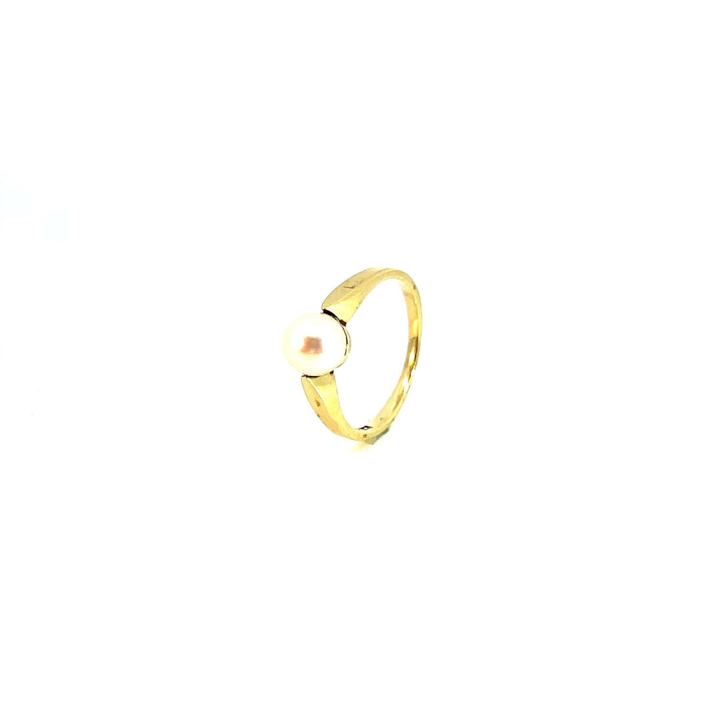 Ring Gelbgold 585 / 14 Karat mit Perle Gr. 52 Nr. 6057