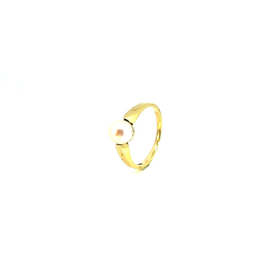 Ring Gelbgold 585 / 14 Karat mit Perle Gr. 52 Nr. 6057