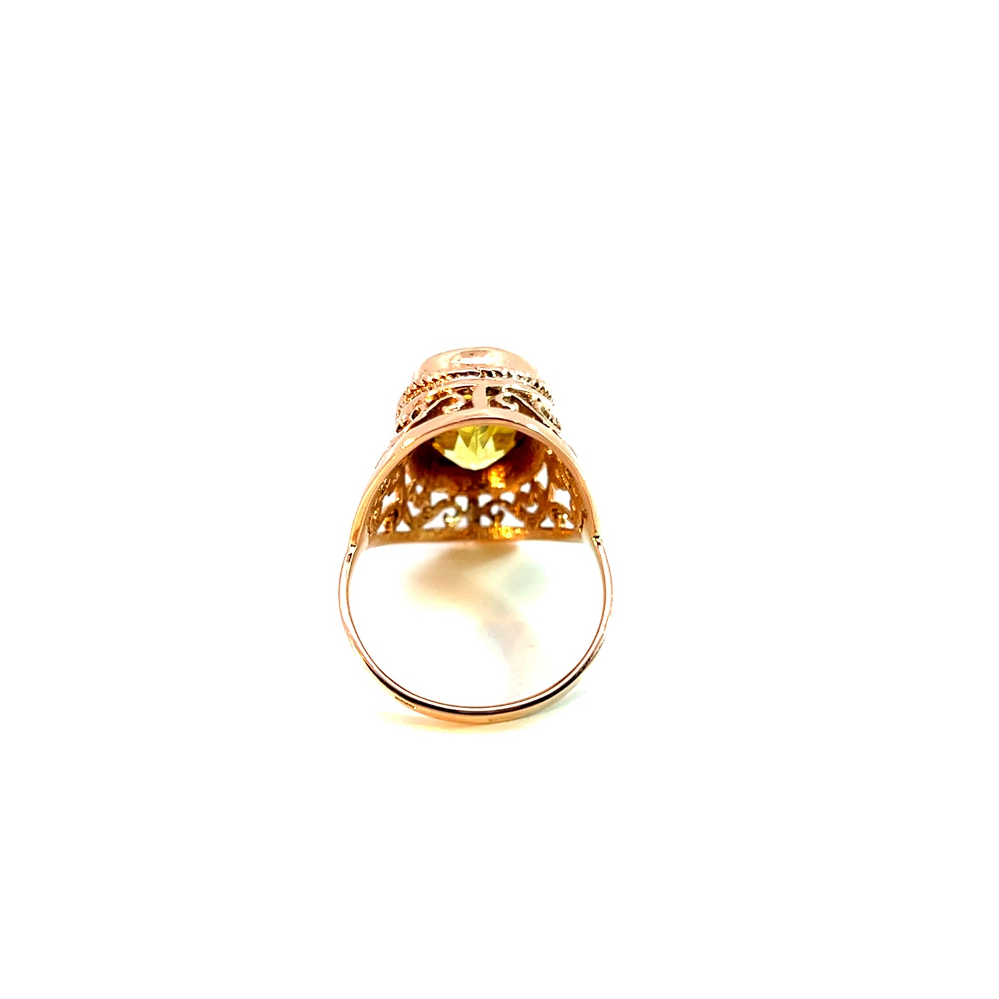 Ring Roségold 585 / 14 Karat mit grünem Farbstein Gr. 58 Nr. 6154