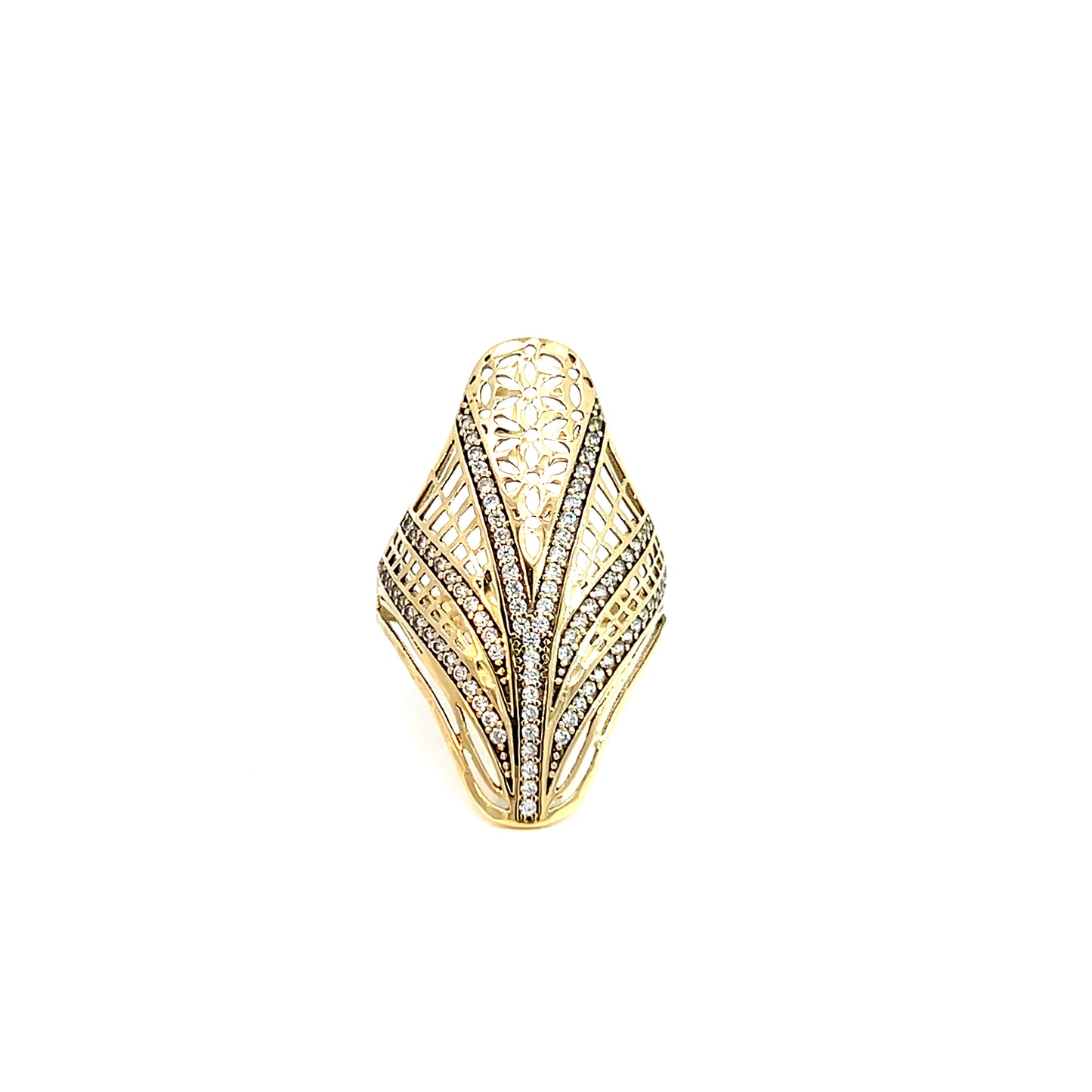 Ring Gelbgold 585 / 14 Karat mit Zirkonia Gr. 58 Nr. 6160