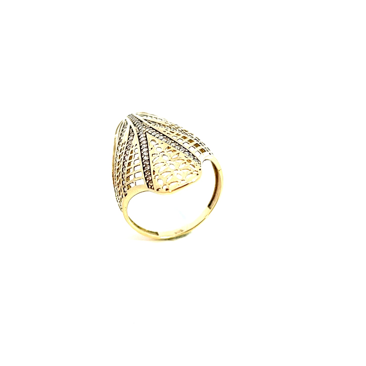 Ring Gelbgold 585 / 14 Karat mit Zirkonia Gr. 58 Nr. 6160