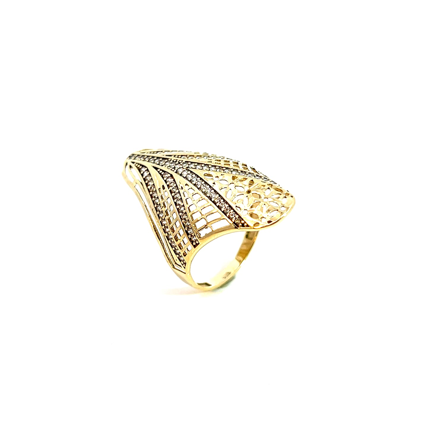 Ring Gelbgold 585 / 14 Karat mit Zirkonia Gr. 58 Nr. 6160