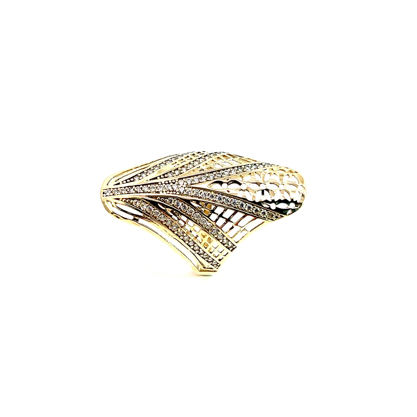 Ring Gelbgold 585 / 14 Karat mit Zirkonia Gr. 58 Nr. 6160