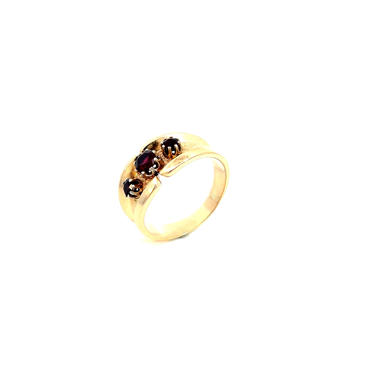 Ring Gelbgold 585 / 14 Karat mit roten Farbsteinen Gr. 61 Nr. 6172