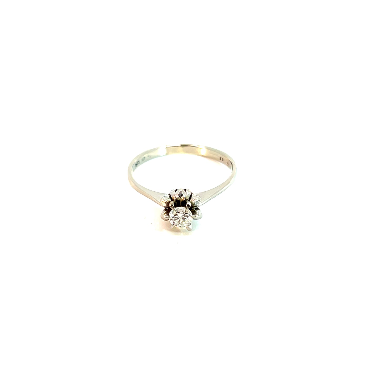 Solitärring Weißgold 585 / 14 Karat mit Brill. 0,26ct Gr. 59 Nr. 6142