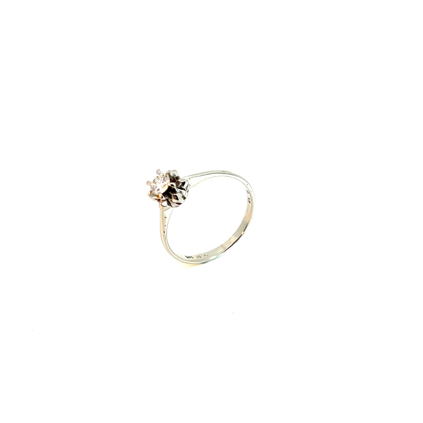 Solitärring Weißgold 585 / 14 Karat mit Brill. 0,26ct Gr. 59 Nr. 6142