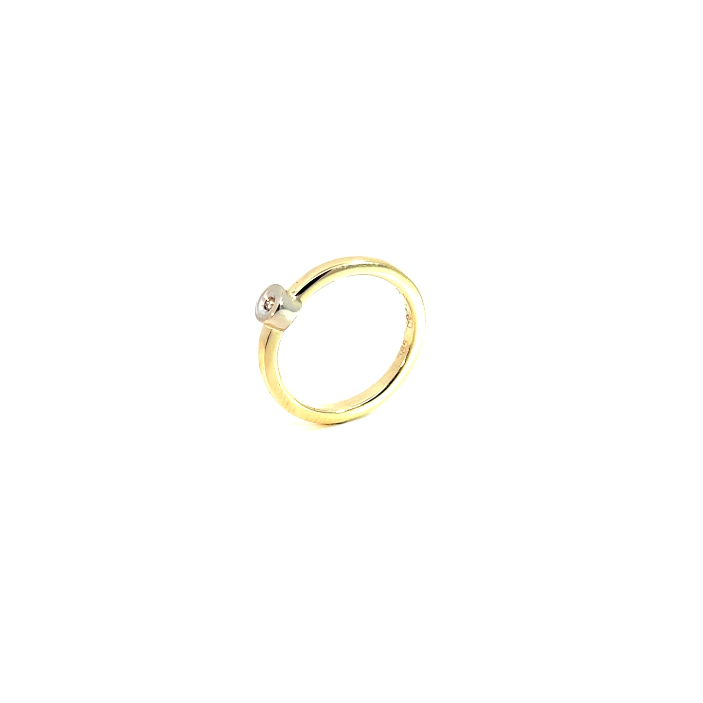 Ring Bicolor 585 / 14 Karat mit Brill. 0,02ct Gr. 56 Nr. 6143