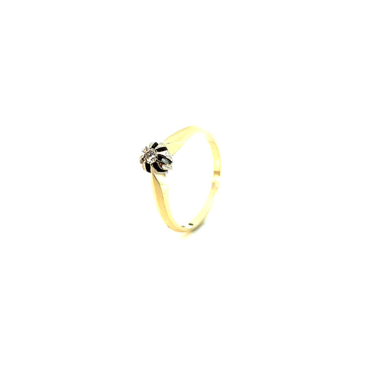 Ring Bicolor 585 / 14 Karat mit Brill. 0,08ct Gr. 57 Nr. 6190