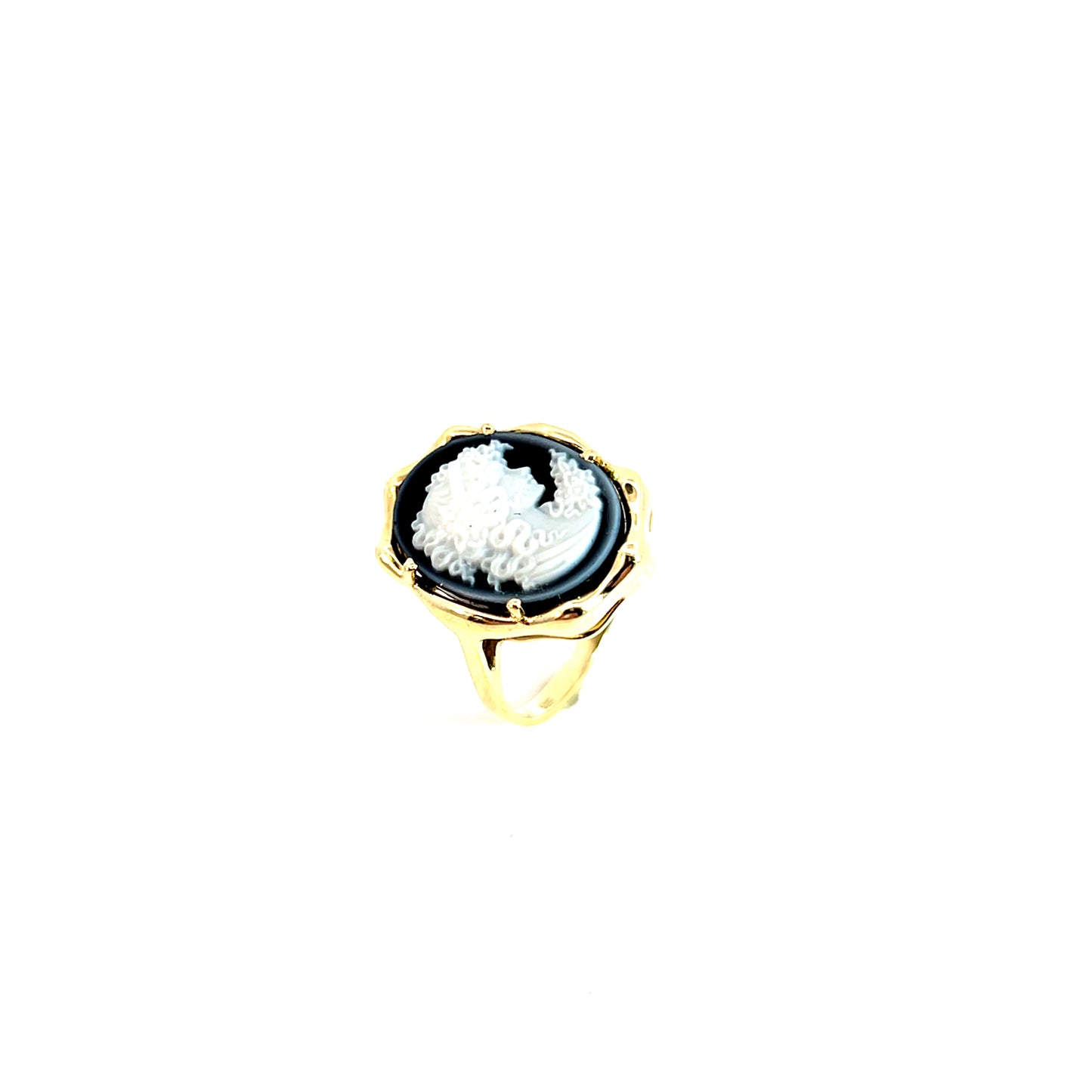 Ring Gelbgold 585 / 14 Karat mit Kamee Gr. 53,5 Nr. 6132