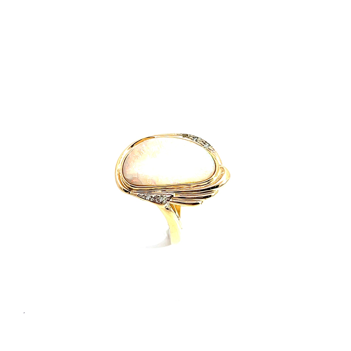 Ring Gelbgold 585 / 14 Karat mit Diam. & Opal Nr. 5943